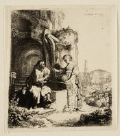 KG 03617
<br/>
Christus en de Samaritaanse vrouw: op de achtergrond ruïnes ( B 71 )
<br/>
<em>Rembrandt (1606-1669)</em>